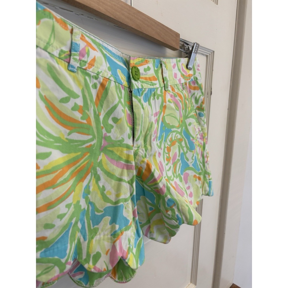 Lilly Pulitzer Women's The Buttercup Shorts Scalloped Edge‎ 100% Cotton Size 0 - Picture 3 of 8